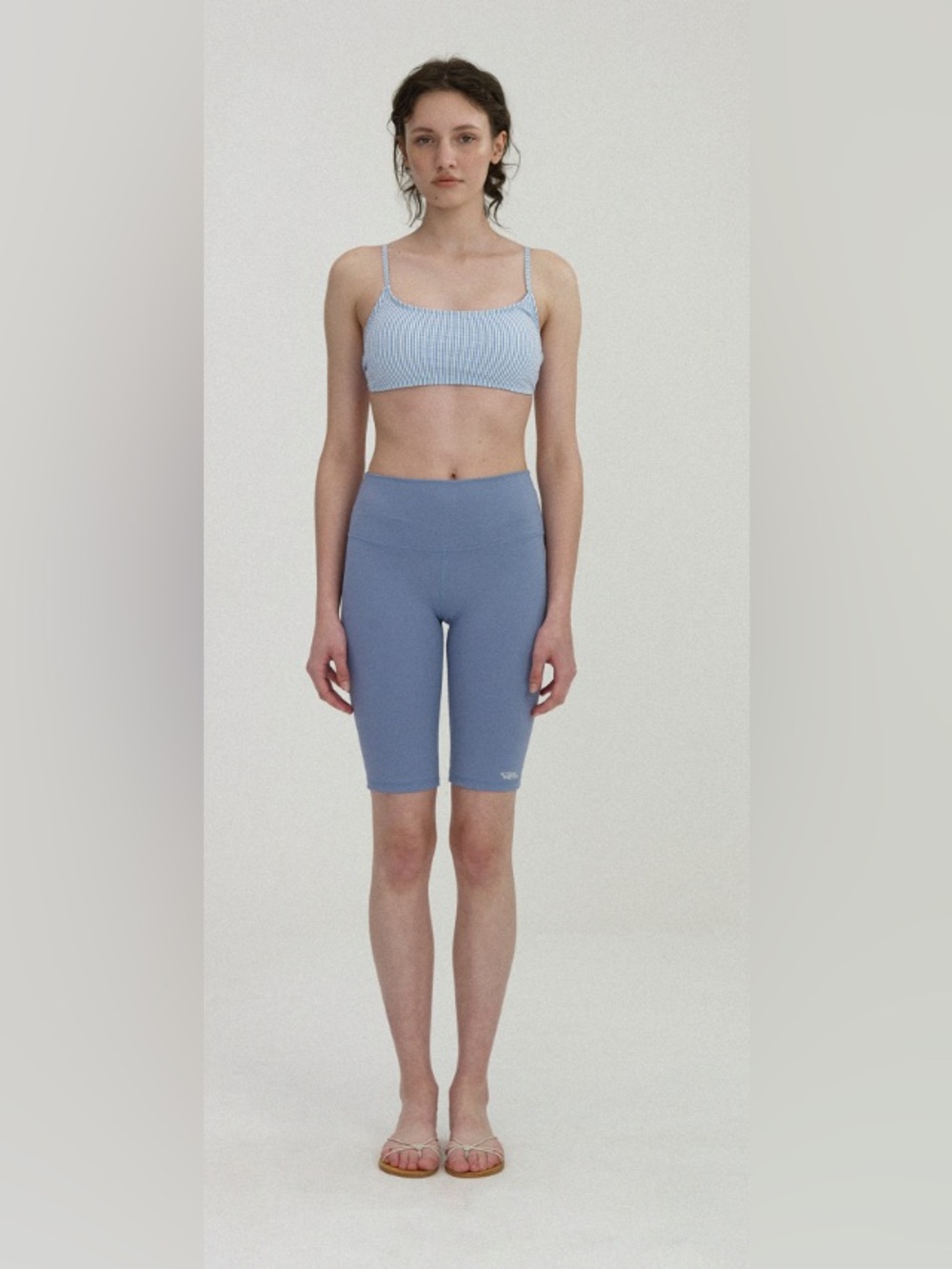NOTHING WRITTEN - Biker Short Leggings Gray Blue | NWT